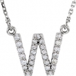 14kt White W Diamond 0.166666666666667 1/6CTW Diamond Necklace