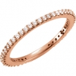 14kt Rose Band 07.00 Complete with Stone ROUND VARIOUS Polished 1/3 CTW DIAMOND BAND