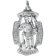 Picture of Sterling Silver 33.00X20.50 MM MEDAL ONLY Polished ST. FLORIAN MEDAL W/OUT CHAIN