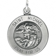 Picture of Sterling Silver 14.5 MM MEDAL ONLY Polished ST. MICHAEL MEDAL W/OUT CHAIN