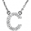14kt White C Diamond 0.166666666666667 1/6CTW Diamond Necklace