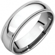 10kt White 06.00 mm Comfort Fit Double Milgrain Band