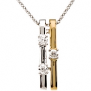Picture of 14kt White/14kt Yellow with Rhodium 1/10 CT TW Polished TWO TONE DIAMOND NECKLACE