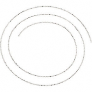 Picture of 14kt White BULK BY INCH Polished SOLID BEAD CHAIN