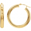 14kt Yellow Earring Complete No Setting 40.00 mm Pair Polished Tube Hoop Earrings