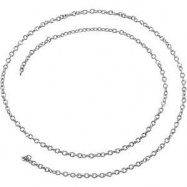 Picture of 14kt White BULK BY INCH Polished SOLID CABLE CHAIN