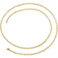 Picture of 14kt Yellow BULK BY INCH Polished SOLID CABLE CHAIN