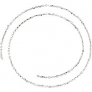 Picture of 14kt White BULK BY INCH Polished DIAMOND CUT CABLE CHAIN