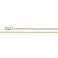 Picture of 10kt Yellow 18 INCH Polished DIAMOND CUT ROPE CHAIN