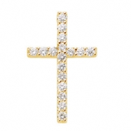 Picture of 14kt Yellow 1/6 CTTW PENDANT Polished PETITE DIAMOND CROSS