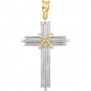 Picture of Sterling Silver & 14kt Yellow 36.75X24.50 MM Polished