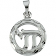 Sterling Silver 12.50 MM Polished CHAI PENDANT