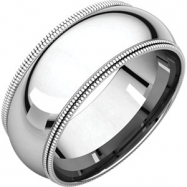 Picture of 14kt White 08.00 mm Comfort Fit Double Milgrain Band