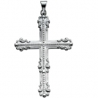 Sterling Silver 44.00X31.50 MM Polished LARGE FANCY CROSS PENDANT