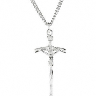 Picture of Sterling Silver 23.00X14.00 MM Polished PENDANT CRUCIFIX W/18" CHAIN