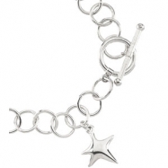 Picture of Sterling Silver 07.50 INCH Polished RING CHAIN WITH STAR