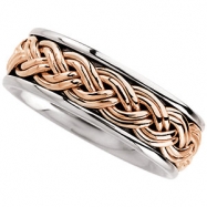 Picture of 14kt White/Rose 10 Hand Woven Band
