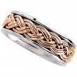 14kt White/Rose 10 Hand Woven Band