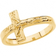 Picture of 14kt Yellow SIZE 08.00/LADIES Polished CRUCIFIX CHASTITY RING W/BOX