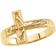 Picture of 10kt Yellow SIZE 08.00/GENTS Polished CRUCIFIX CHASTITY RING W/BOX