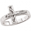 Sterling Silver SIZE 12.00/GENTS Polished CRUCIFIX CHASTITY RING W/BOX