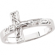 Picture of Sterling Silver SIZE 08.00/LADIES Polished CRUCIFIX CHASTITY RING W/BOX