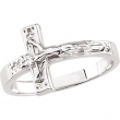 Sterling Silver SIZE 04.00/LADIES Polished CRUCIFIX CHASTITY RING W/BOX