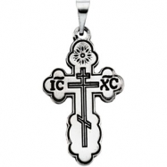 Picture of Sterling Silver 19.00X13.00 MM Polished ORTHODOX CROSS PENDANT W/BLACK