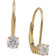 Picture of 14kt Yellow PAIR 04.00 MM Polished DIAMOND LEVER BACK EARRING