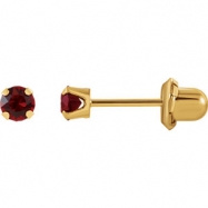 Picture of 14kt Yellow JULY 03.00 MM Polished SOLITAIRE BIRTHSTONE EARRING