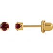 14kt Yellow JULY 03.00 MM Polished SOLITAIRE BIRTHSTONE EARRING