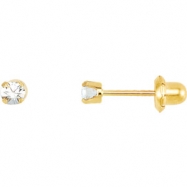 Picture of 14kt Yellow APRIL 03.00 MM Polished SOLITAIRE BIRTHSTONE EARRING