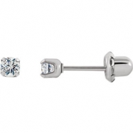 Picture of Stainless Steel 03.00 MM Polished PALLADIUM PLATED PAIR CZ E/R