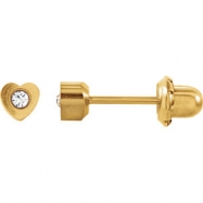 Picture of YP EARRING P HEART W/STONE PIERCING EARRING