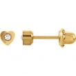 YP EARRING P HEART W/STONE PIERCING EARRING