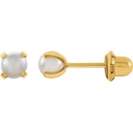 Picture of 14kt Yellow 04.00 MM Polished SIM PEARL EARRING