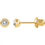 Picture of 14kt Yellow 04.00 MM Polished APRIL BEZEL PIERCING EARRING