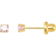 Picture of 14kt Yellow 03.00 MM Polished INVERNESS PINK CUBIC ZIRCONIA