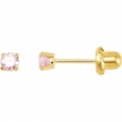 14kt Yellow 03.00 MM Polished INVERNESS PINK CUBIC ZIRCONIA