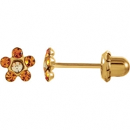 Picture of 14kt Yellow NOVEMBER 03.00X03.00 MM Polished FLOWER BIRTHSTONE EARRING