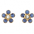 14kt Yellow SEPTEMBER 03.00X03.00 MM Polished FLOWER BIRTHSTONE EARRING