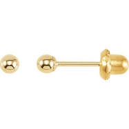 Picture of 14kt Yellow 03.00 MM Polished INVERNESS BALL EARRING