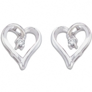 Picture of 14kt White PAIR .04 CT TW Polished DIAMOND HEART EARRING