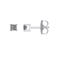 Picture of 14kt White Complete with Stone Diamond 1/4 CTW 02.68-02.87 MM I1 G-H Friction Pair Polished PRINCESS DIAMOND STUD EARRING