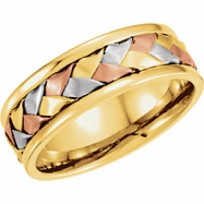 Picture of 14kt Yellow/White/Rose 9 07.75 mm Tri Color Hand Woven Band