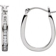 Picture of 14kt White PAIR 1/2 CT TW Polished DIAMOND HOOP EARRING