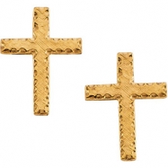 Picture of 14kt Yellow PAIR 13.00X09.00 MM Polished CROSS EARRING