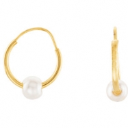Picture of 14KY PAIR P YOUTH HOOP EARRING W/PEARL