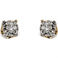 Picture of 14kt Yellow PAIR Polished YOUTH DIAMOND EARRING