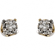 Picture of 14kt Yellow PAIR Polished YOUTH DIAMOND EARRING